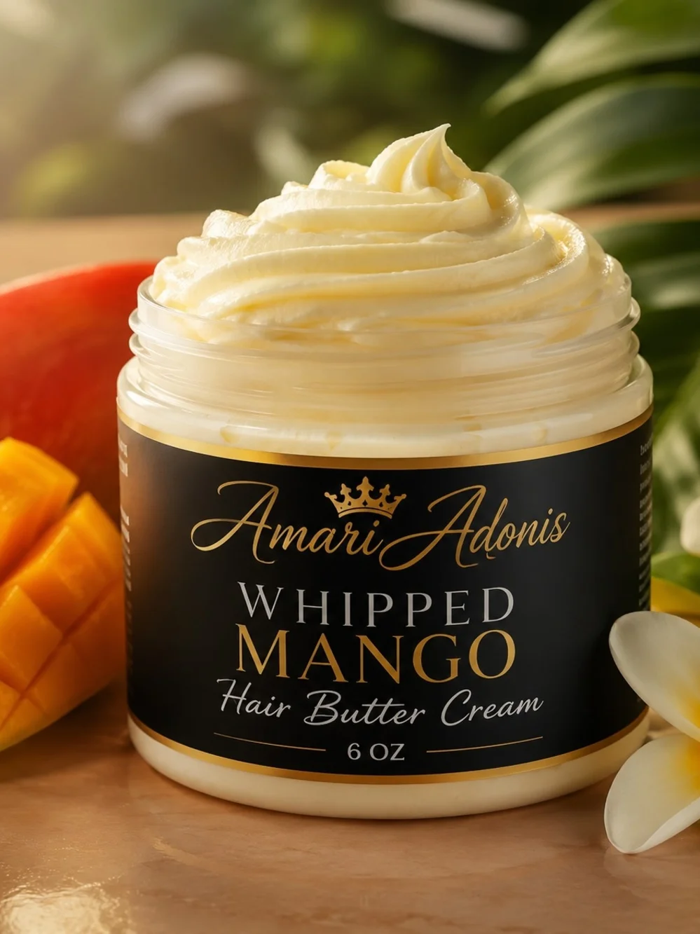 AmariAdonis Whipped Mango Hair Butter Cream - Cream 6 Oz